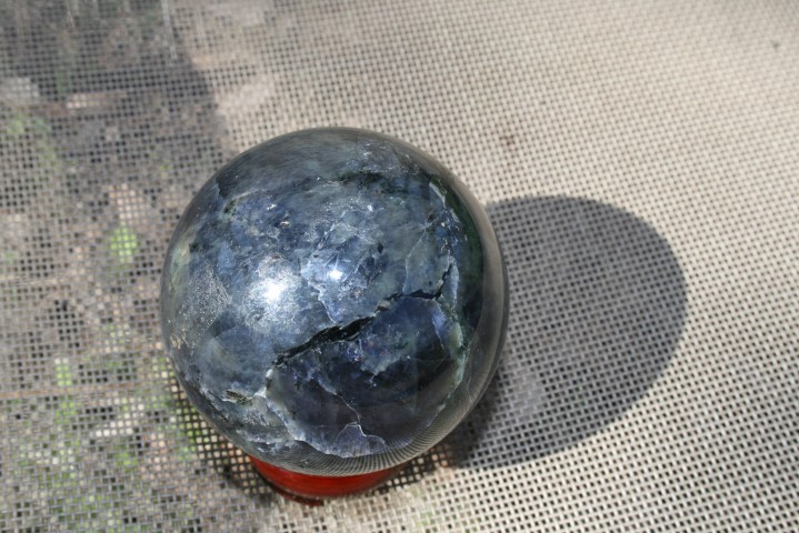 Iolite Sphere helps to build intuition beautiful green and purple color  4203